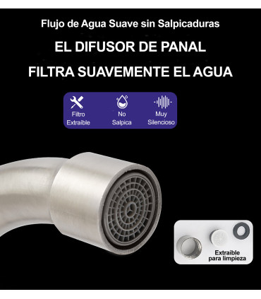 Kitchen and Basin Faucet Water No Limits LH-119 | Monocommand Dual Water System in Stainless Steel 304 | 360º Rotation