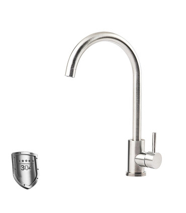 Robinet de Cuisine et Lavabo Water No Limits LH-119 | Monocommande à Deux Voies en Acier Inoxydable 304 | Rotation 360º