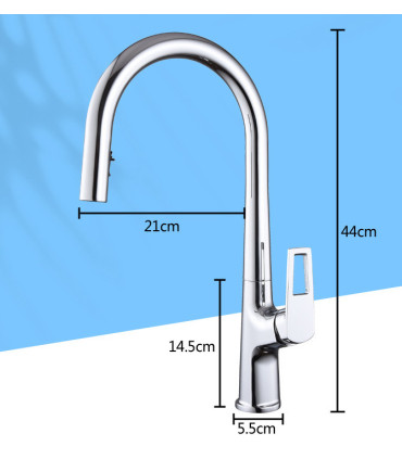 Rubinetto da Cucina Water No Limits Sailuo LH-2255 – Rubinetto Monocomando con Bocca Estraibile e Rotazione 360º